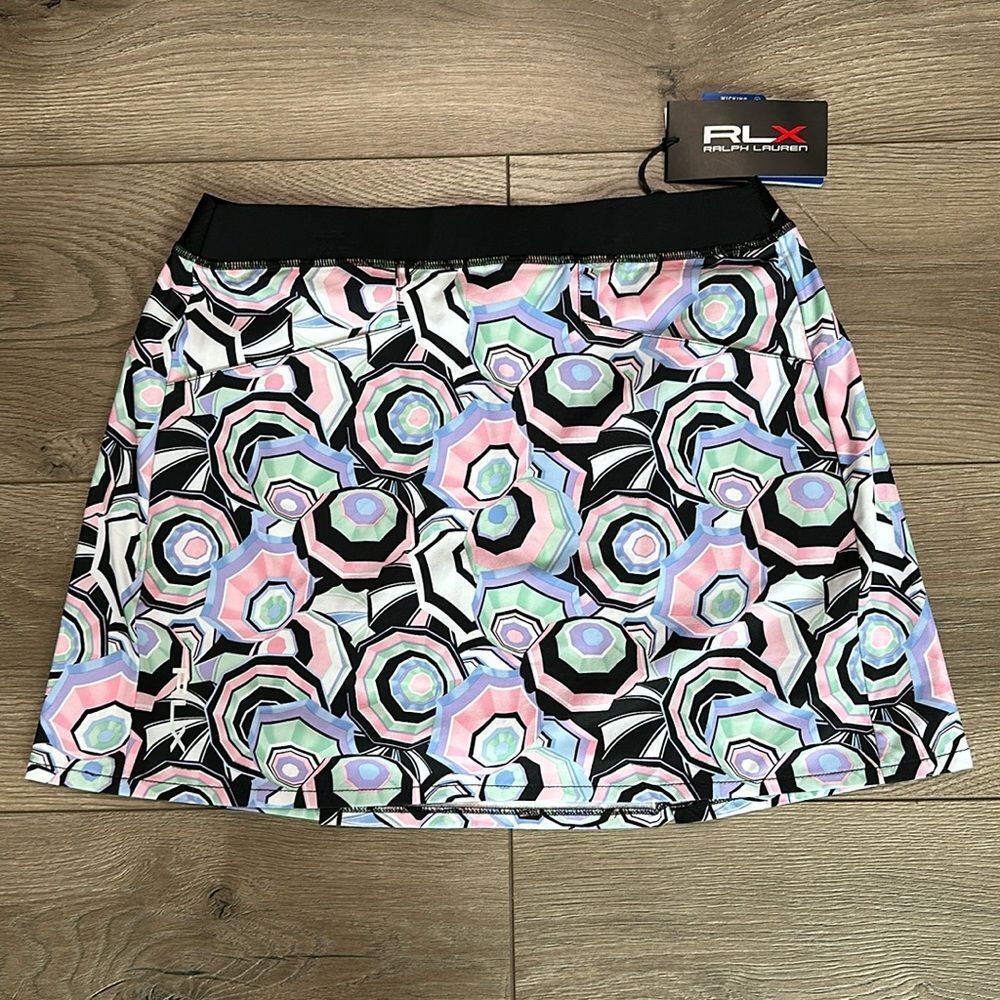 RLX Ralph Lauren 14" Pleated Multicolor Umbrella Print Golf Skirt Size‎ Small
